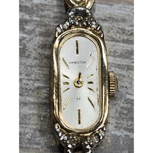 Vintage 10k gold filled Hamilton watch. Band is 1/20 10k GF and sterling silver